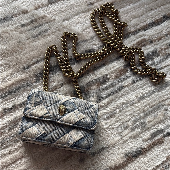 Kurt Geiger Blue and Gold Mini Quilted Bag - Picture 4 of 7